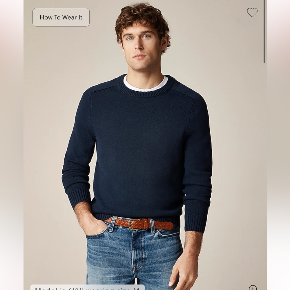 J. Crew Merino Wool/ Alpaca Blend Black Crew Neck Sweater, Medium
